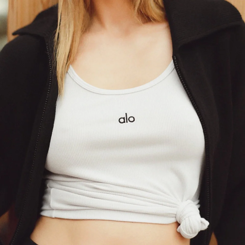 ALO Ribbed Prosper Tank - White - Picture 6 of 6